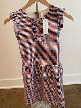 Janie and Jack Red, White, Blue, and Purple Plaid Dress - NWT